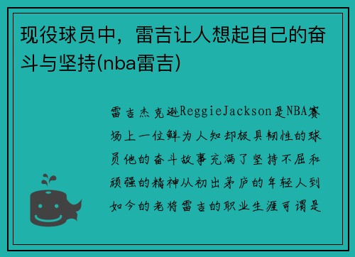 现役球员中，雷吉让人想起自己的奋斗与坚持(nba雷吉)